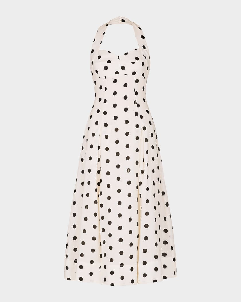slim fit dress slacks Verlo Polka Dot Halter Neck Maxi Dress