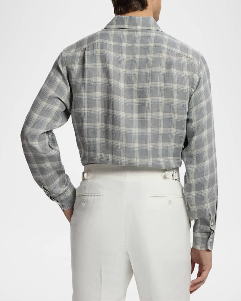 Ralph Lauren Purple Label Men's Twill Plaid Pocket Button-Down