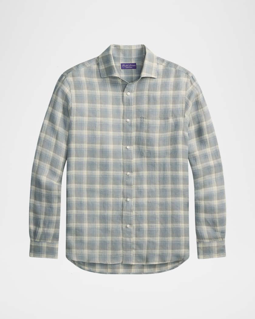 systeman　RALPH LAUREN PURPLE LABEL Ralph Lauren Purple Label Men's Twill Plaid Pocket Button-Down