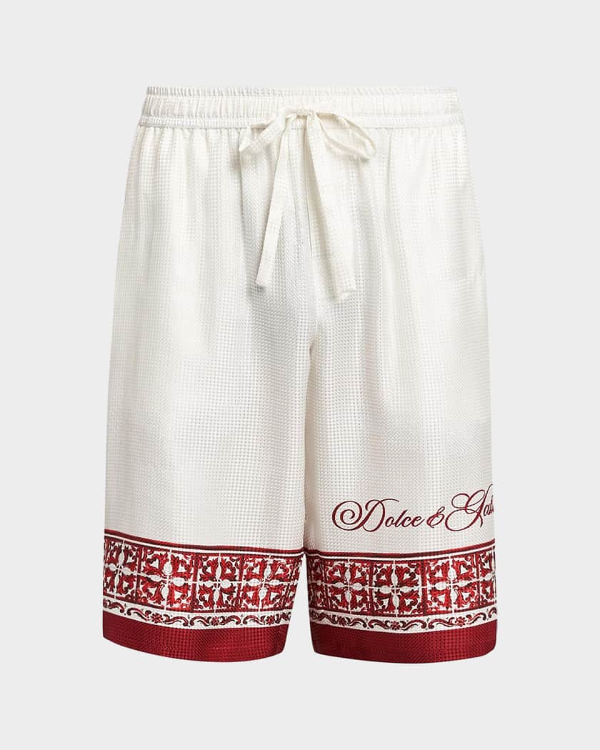 Dolce&Gabbana Men's Majolica-Print Jacquard Twill Bermuda Shorts