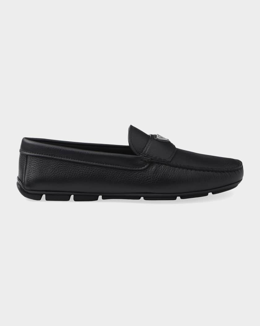 靴 PRADA python driving shoes loafers Prada Men's Leather Driving Shoes | Neiman Marcus
