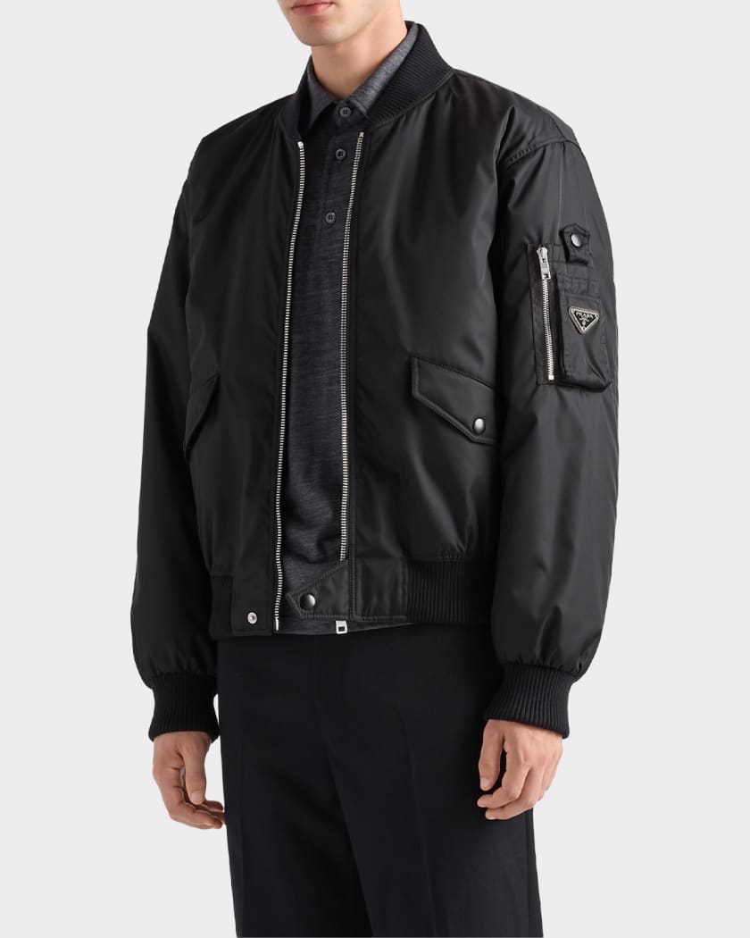Prada Men's Re-Nylon Bomber Jacket | Neiman Marcus