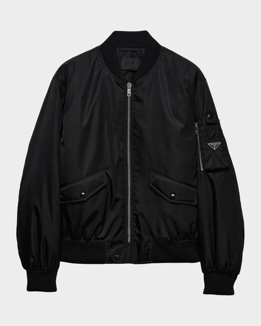 24AW Prada Re-Nylon ボンバージャケット Prada Men's Re-Nylon Bomber Jacket | Neiman Marcus