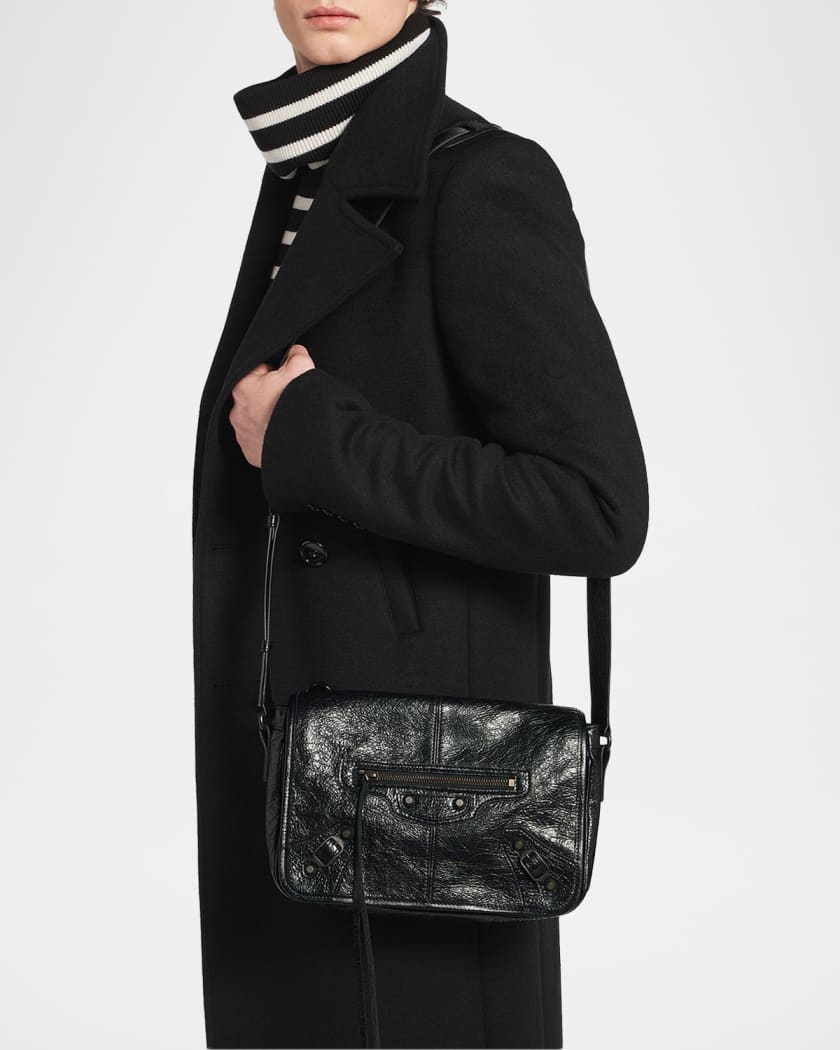 Balenciaga Men's Le City Flap Messenger Bag in Arena Lambskin