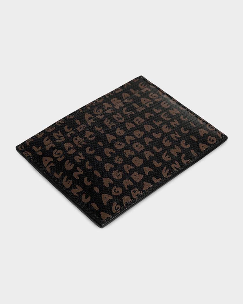 Balenciaga Men's Snob Allover Logo Card Holder | Neiman Marcus