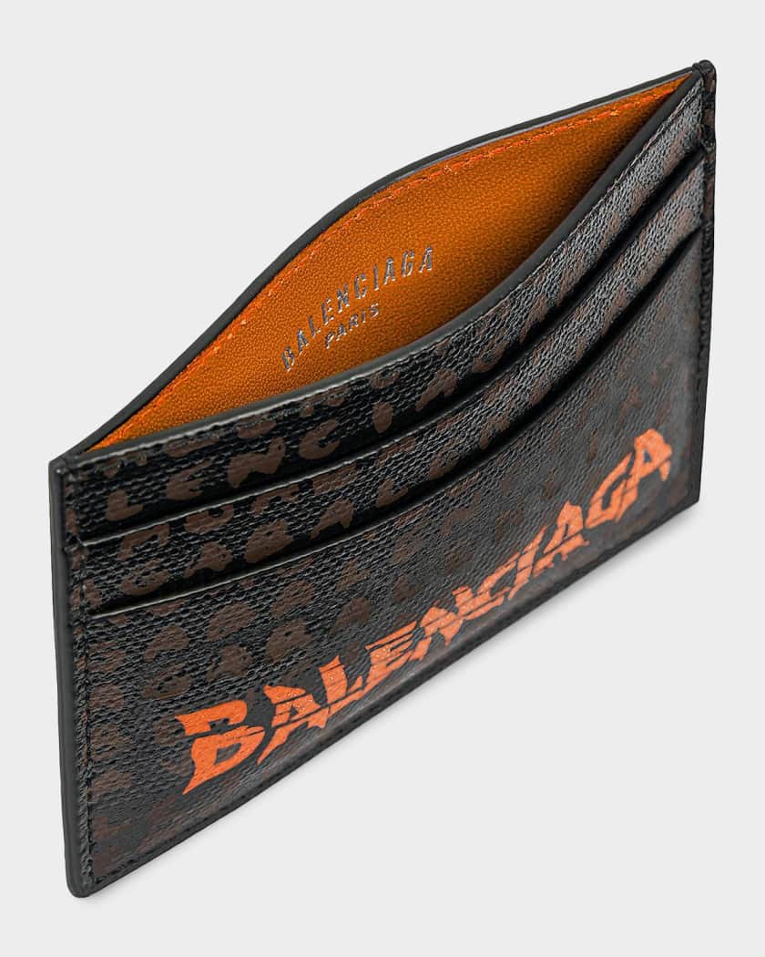 Balenciaga Men's Snob Allover Logo Card Holder | Neiman Marcus