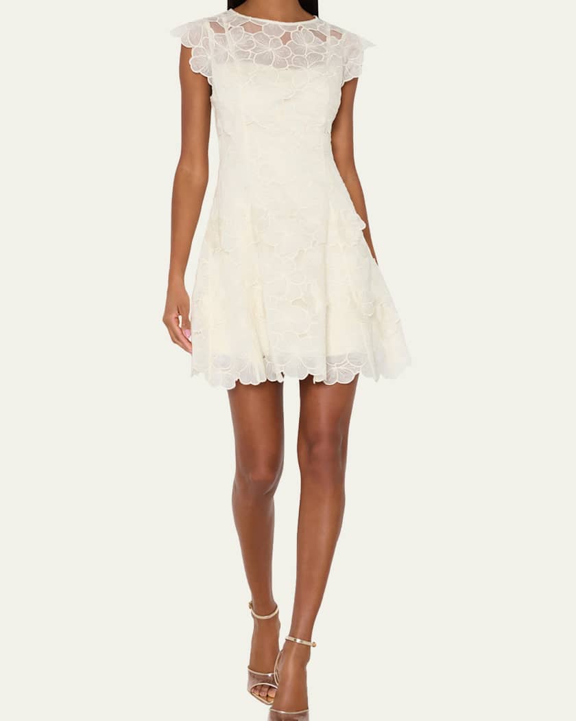 Milly Myla Embroidered Mini Dress | Neiman Marcus