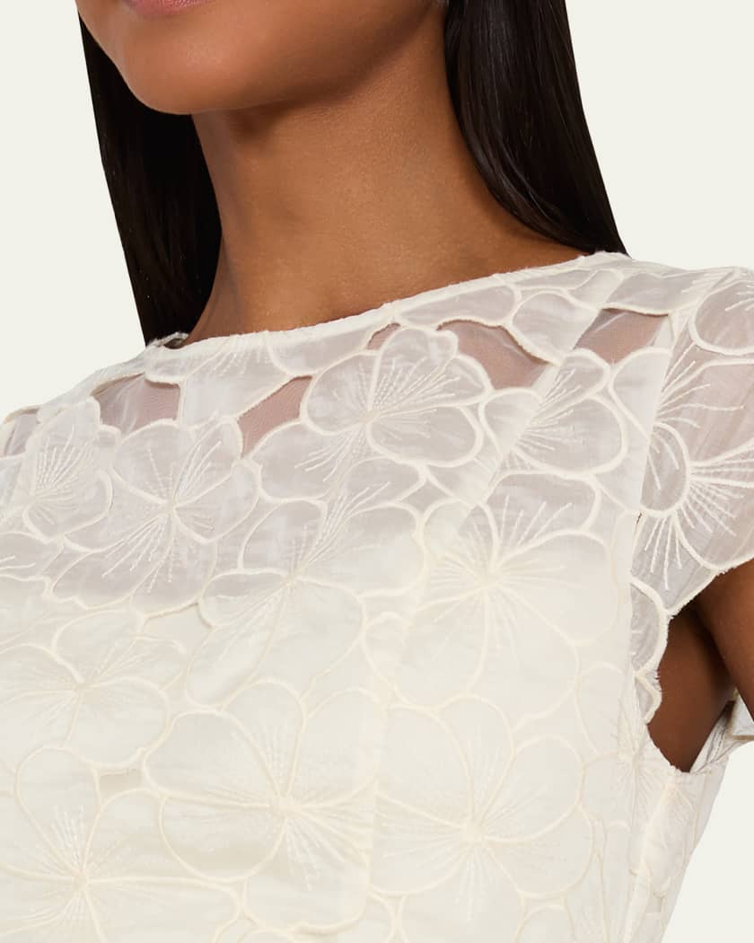 Milly Myla Embroidered Mini Dress | Neiman Marcus