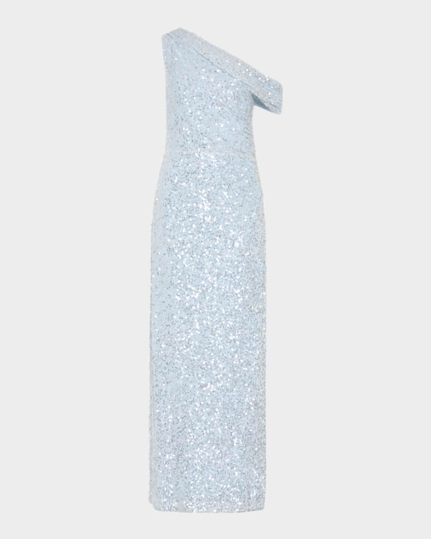 golden globe dresses One Shoulder Sequin Bodycon Dress – drippinhot main image 1