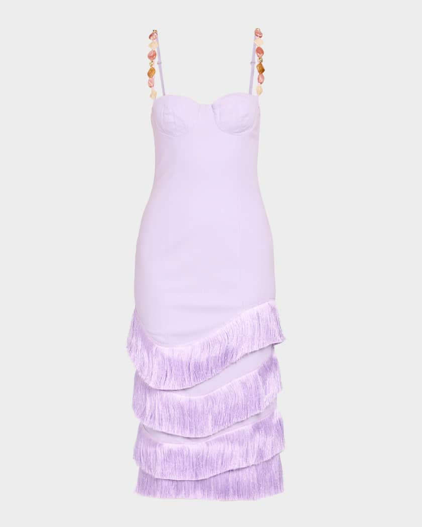 patbo pink fringe dress LYA FRINGE SKIRT