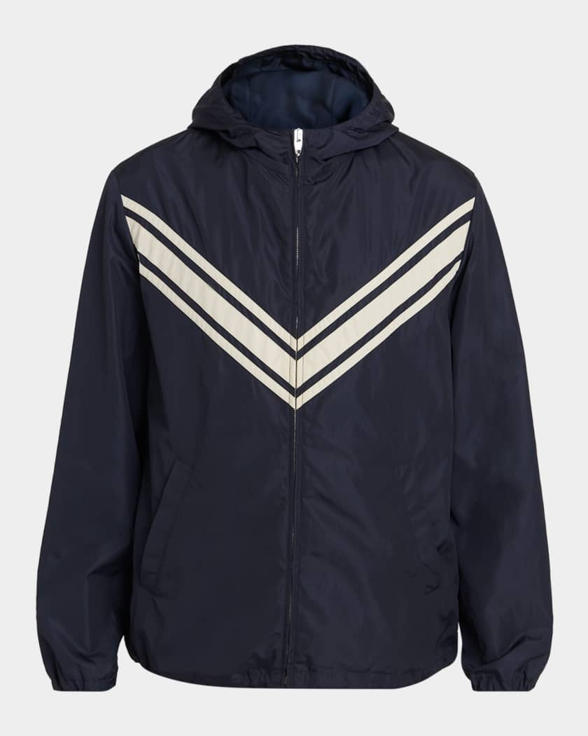 VALENTINO ジャケット Valentino Garavani Men's Nylon Inlaid V Hooded Jacket | Neiman Marcus