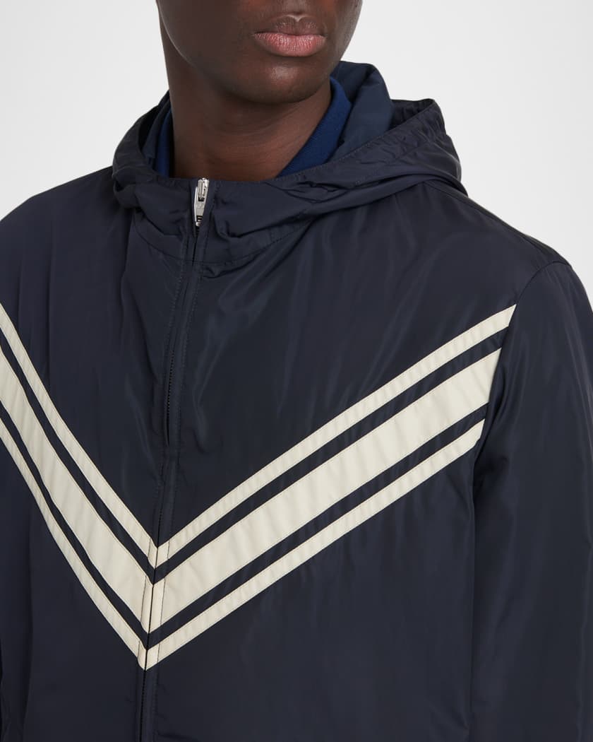 Valentino Garavani Men's Nylon Inlaid V Hooded Jacket | Neiman Marcus
