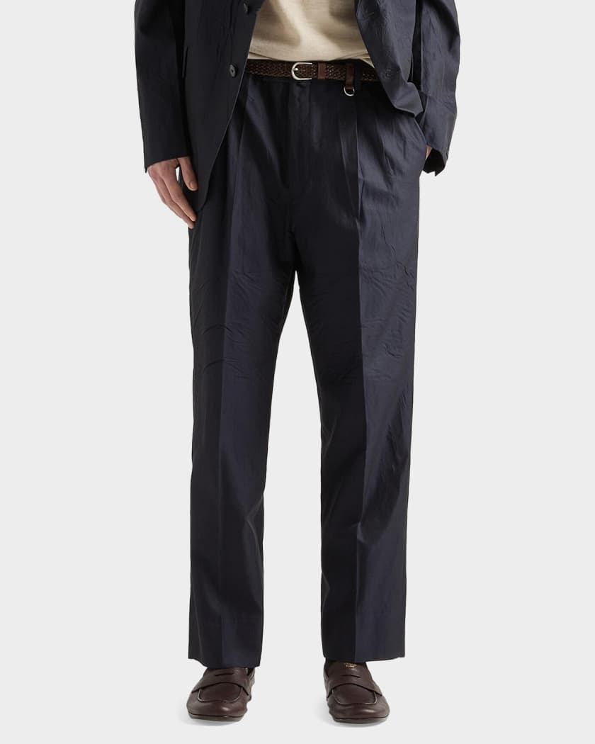 Prada Men's Cotton and Silk Pants | Neiman Marcus