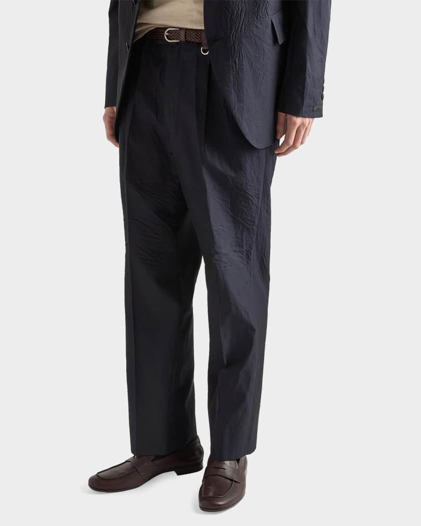 Prada Men's Cotton and Silk Pants | Neiman Marcus
