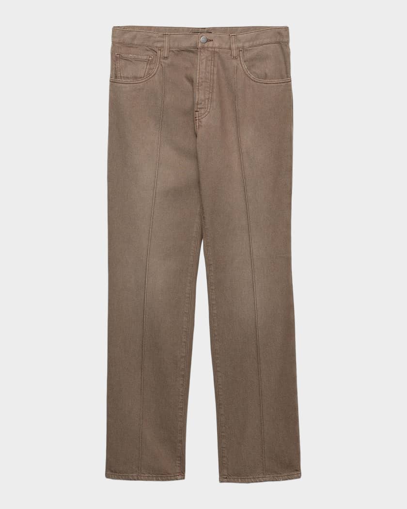 Prada Men's Five-Pocket Washed Denim Jeans | Neiman Marcus