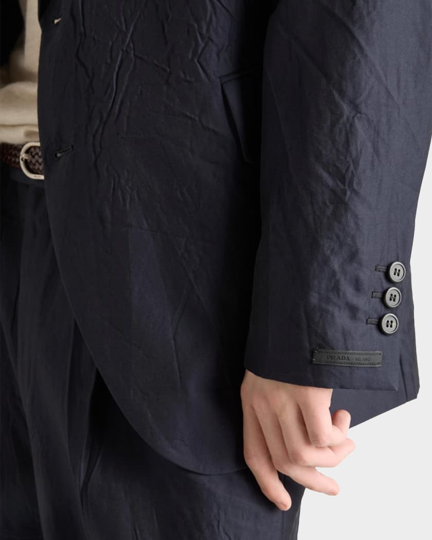 Prada Men's Cotton And Silk Textured Single-Breasted Sport Coat