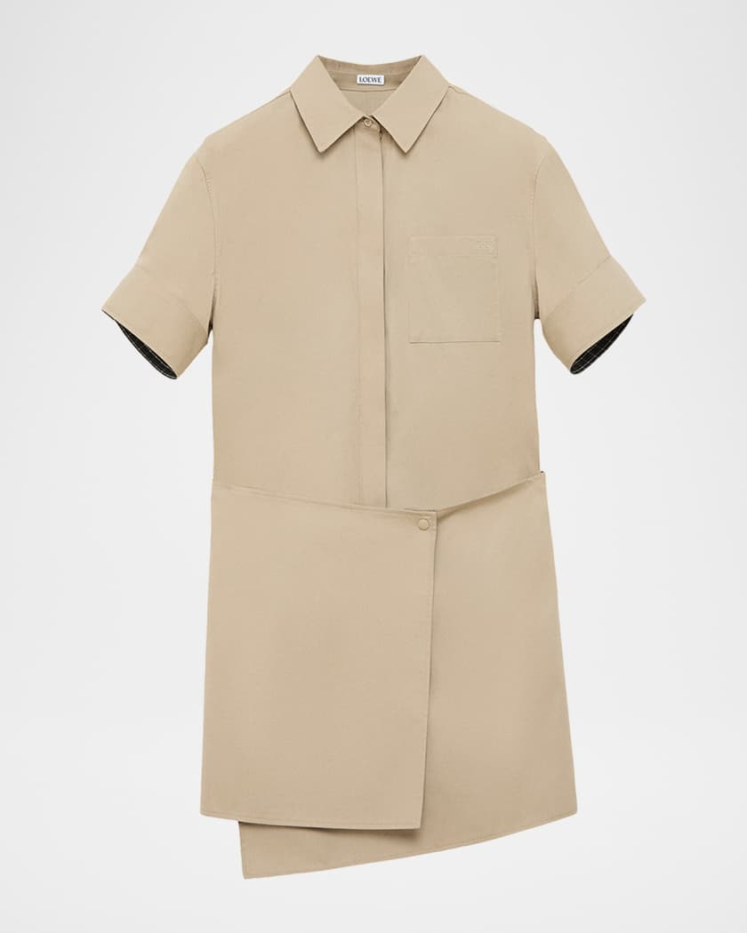 Loewe Wrapped Short-Sleeve Shirtdress | Neiman Marcus