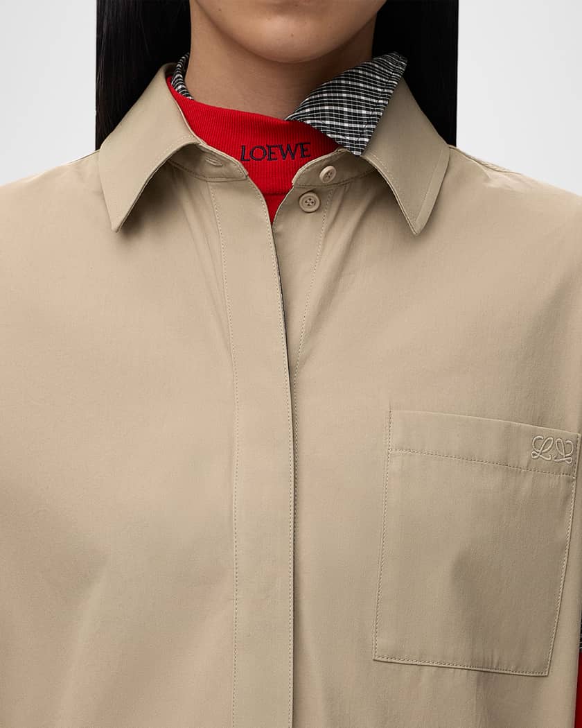 Loewe Wrapped Short-Sleeve Shirtdress | Neiman Marcus