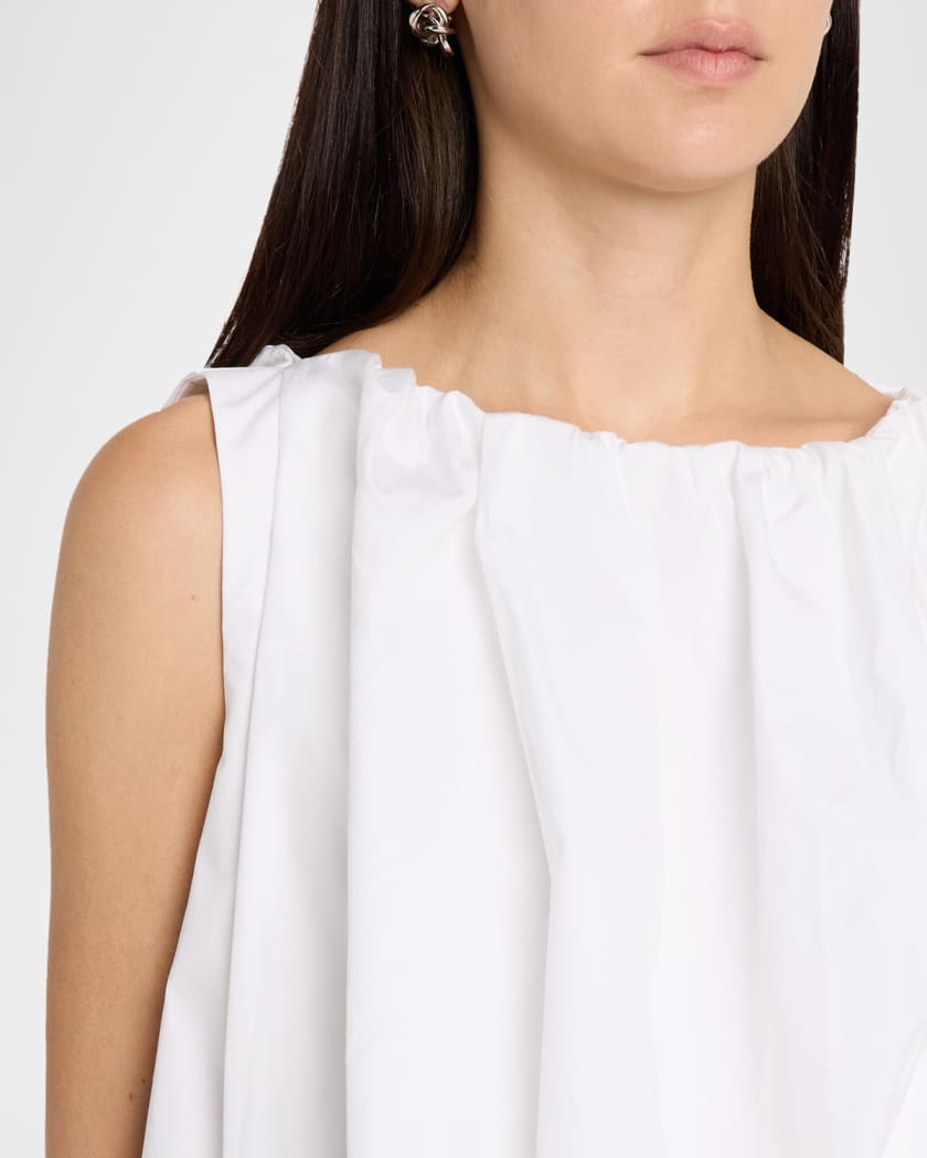 Co Sleeveless Cotton Bubble Crop Top | Neiman Marcus
