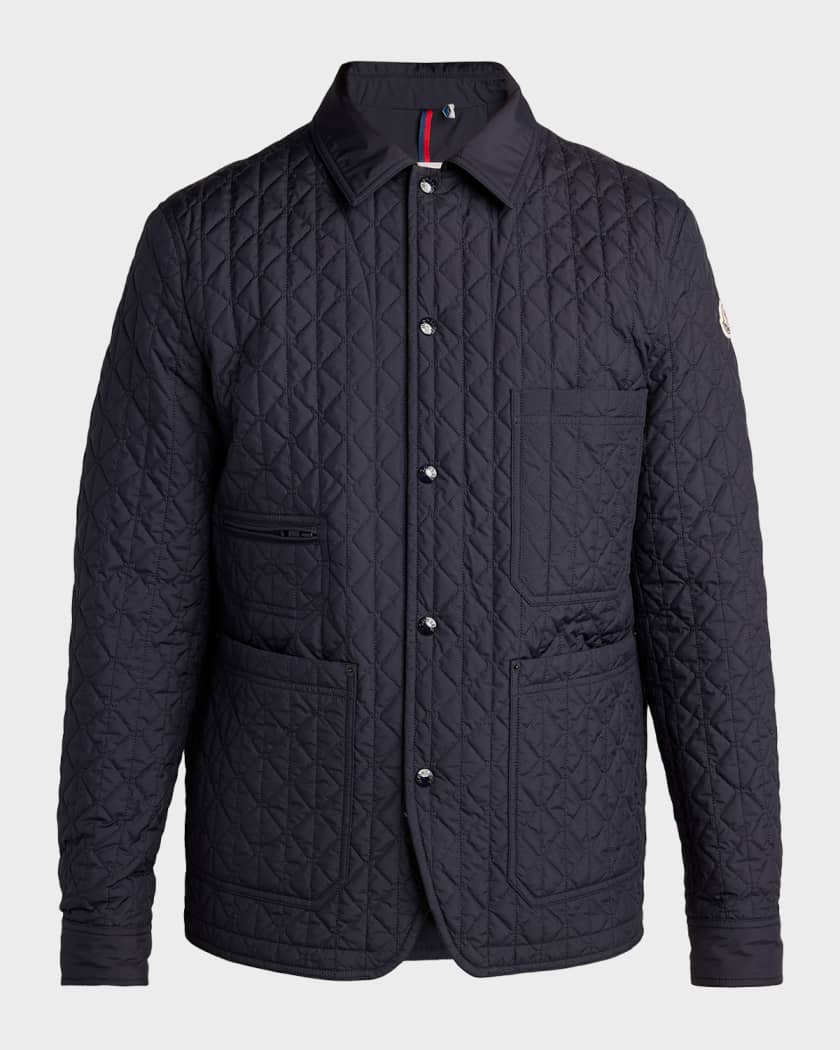 Moncler Men's Logo Quilted Jacket | Neiman Marcus
