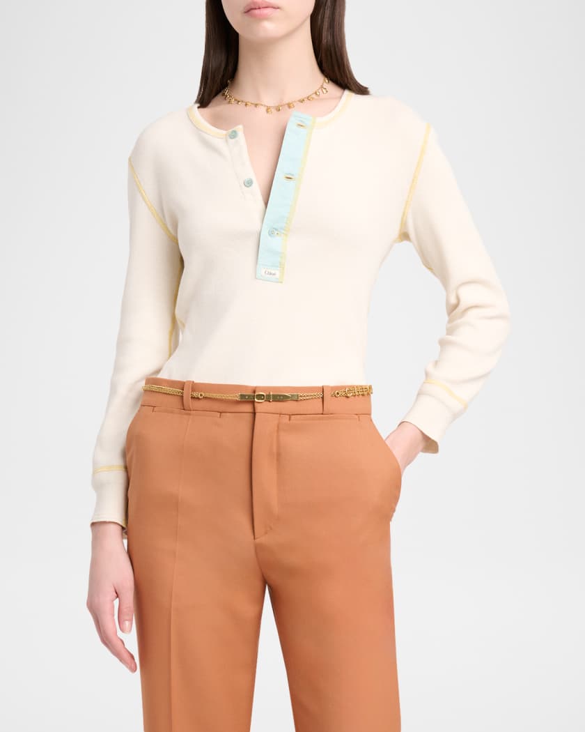 Chloe Ribbed Cotton Jersey Top | Neiman Marcus
