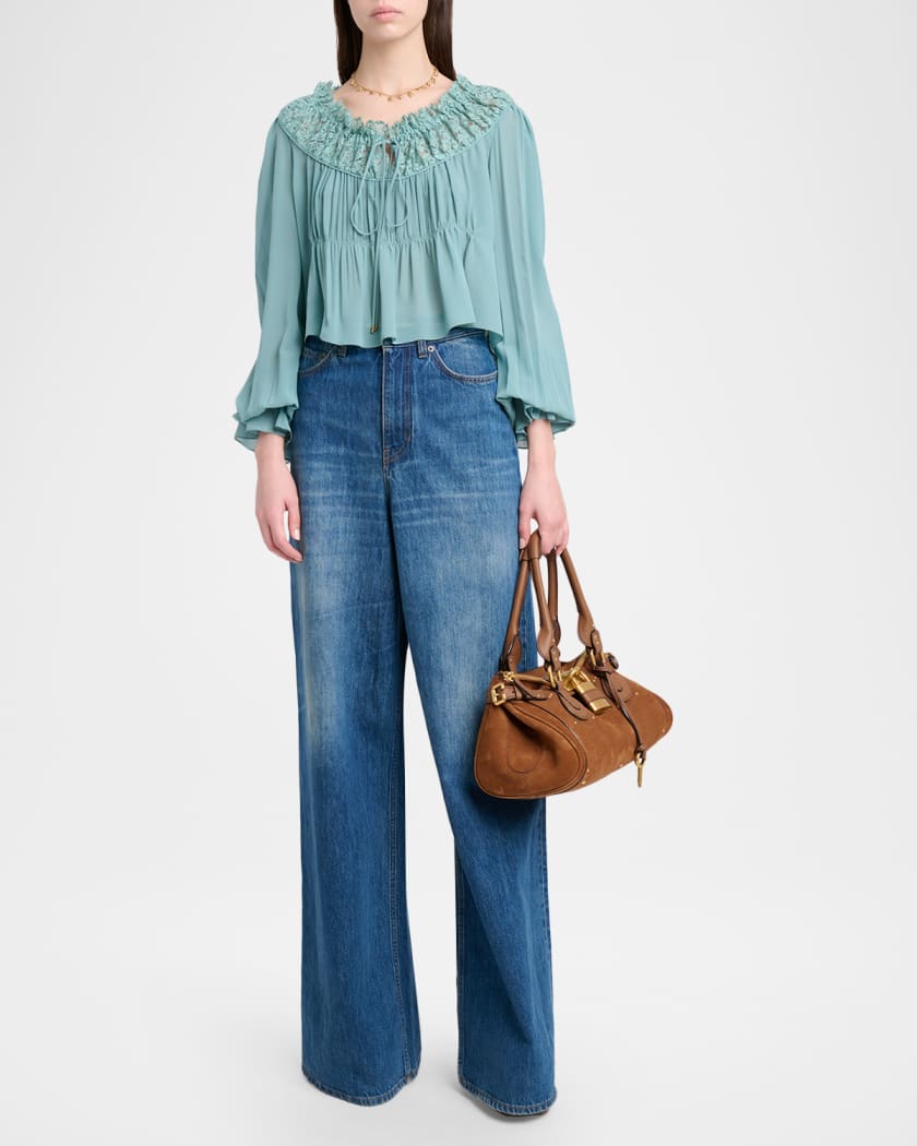 Chloe Iconic Organic Silk Georgette Top | Neiman Marcus
