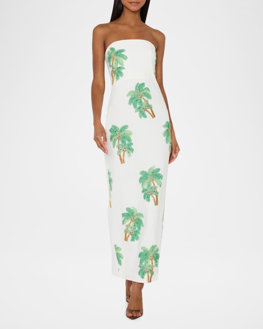 milly flowers of spain linen maxi dress Milly Tulip Rosette Ruffle Maxi Dress