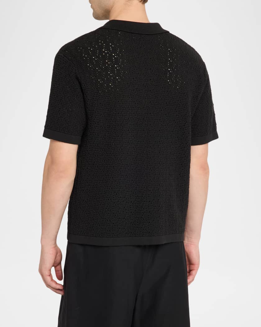 FRAME Men's Open-stitch Cotton-Blend Shirt | Neiman Marcus