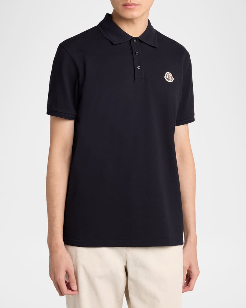 Moncler Men's Logo Cotton Polo Shirt | Neiman Marcus