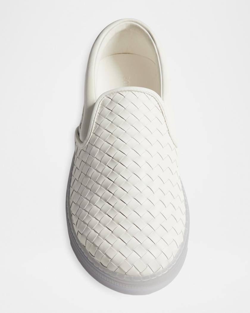 Mens Bottega Veneta Cream Slip-On w/signature intrecciato woven weave-NWT-S11 Bottega Veneta Sawyer Intrecciato Slip-On Sneaker (Men  main image 3