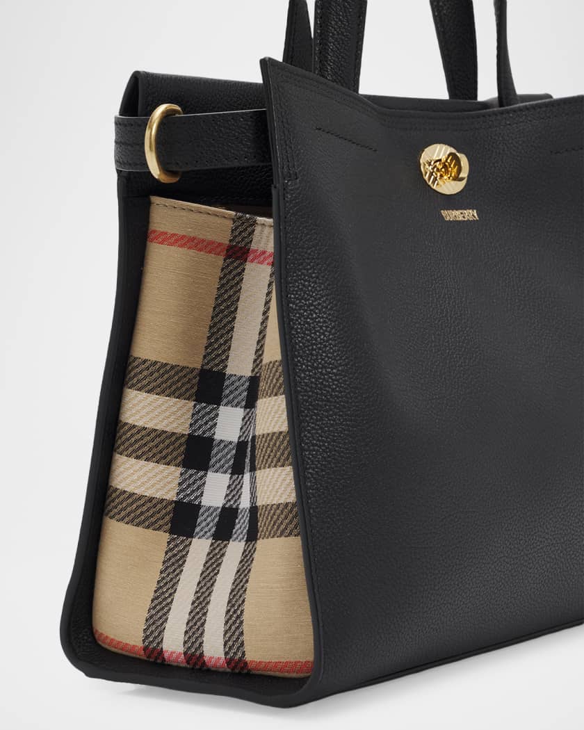 Burberry Cotswolds Small Check Leather Tote Bag | Neiman Marcus