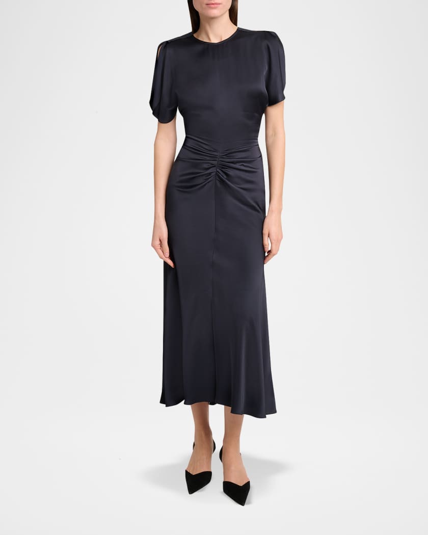 victoria beckham midi dresses Victoria Beckham's green midi dress is the perfect shade of lime