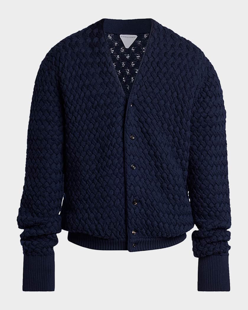 Bottega Veneta カーディガン Bottega Veneta Men's Intrecciato Wool Knit Cardigan | Neiman Marcus
