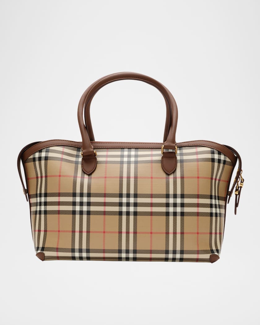 Burberry トート Burberry Small Coated Canvas Check Zip Tote Bag | Neiman Marcus