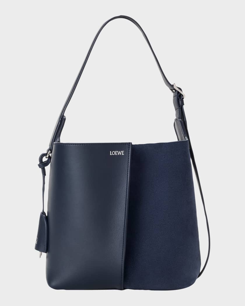 Loewe Bilbao Medium Leather and Suede Bucket Bag | Neiman Marcus