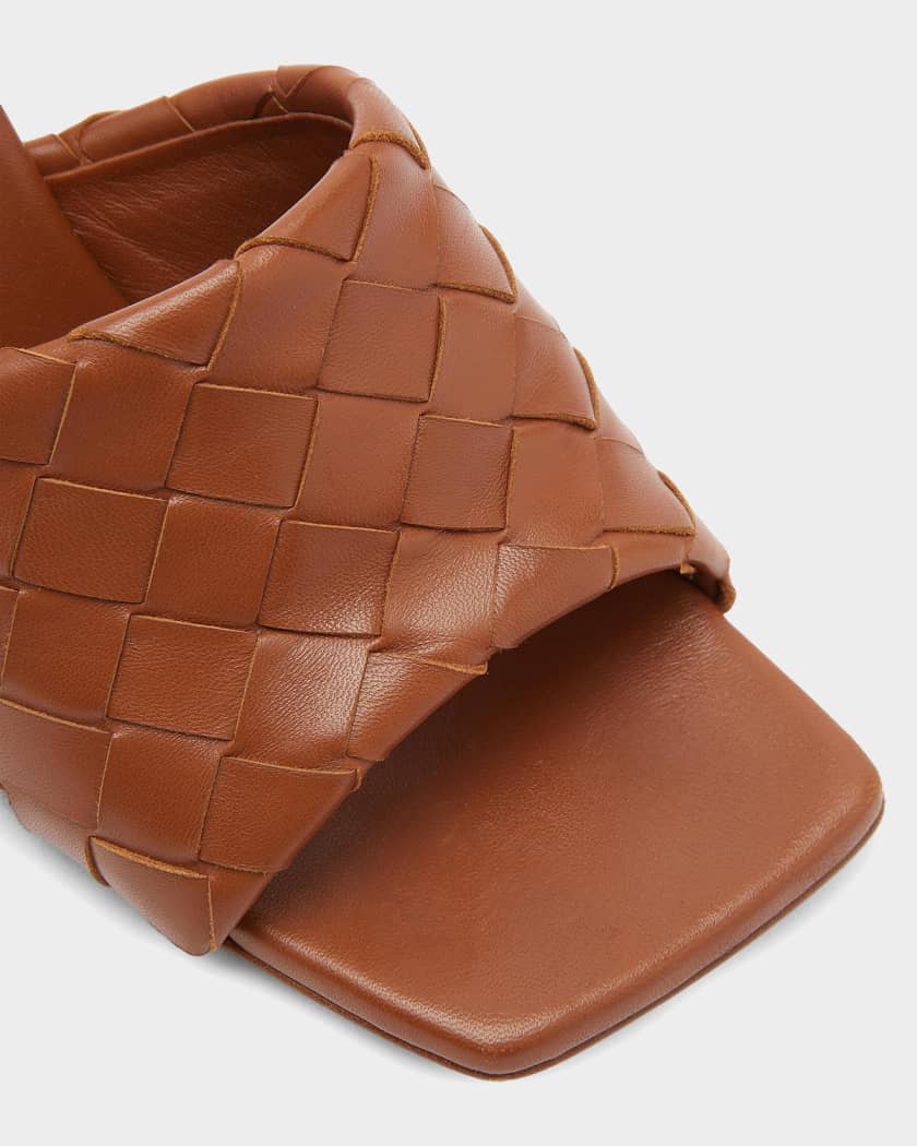 Bottega Veneta 90mm Parco Intrecciato Leather Mule Sandals