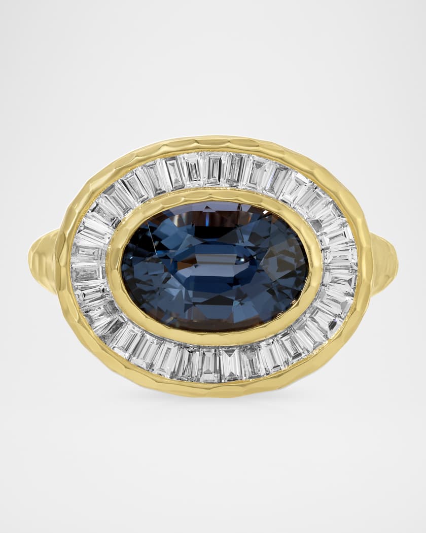 Octavia Elizabeth Chroma Ring with Blue Spinel and Diamonds