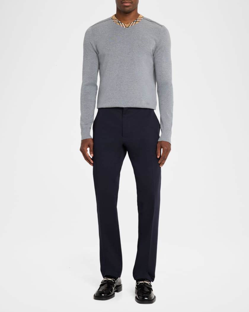 BURBERRYドライバーズニットM 美品 Burberry Men's Maxim Check-Trim V-Neck Sweater | Neiman Marcus