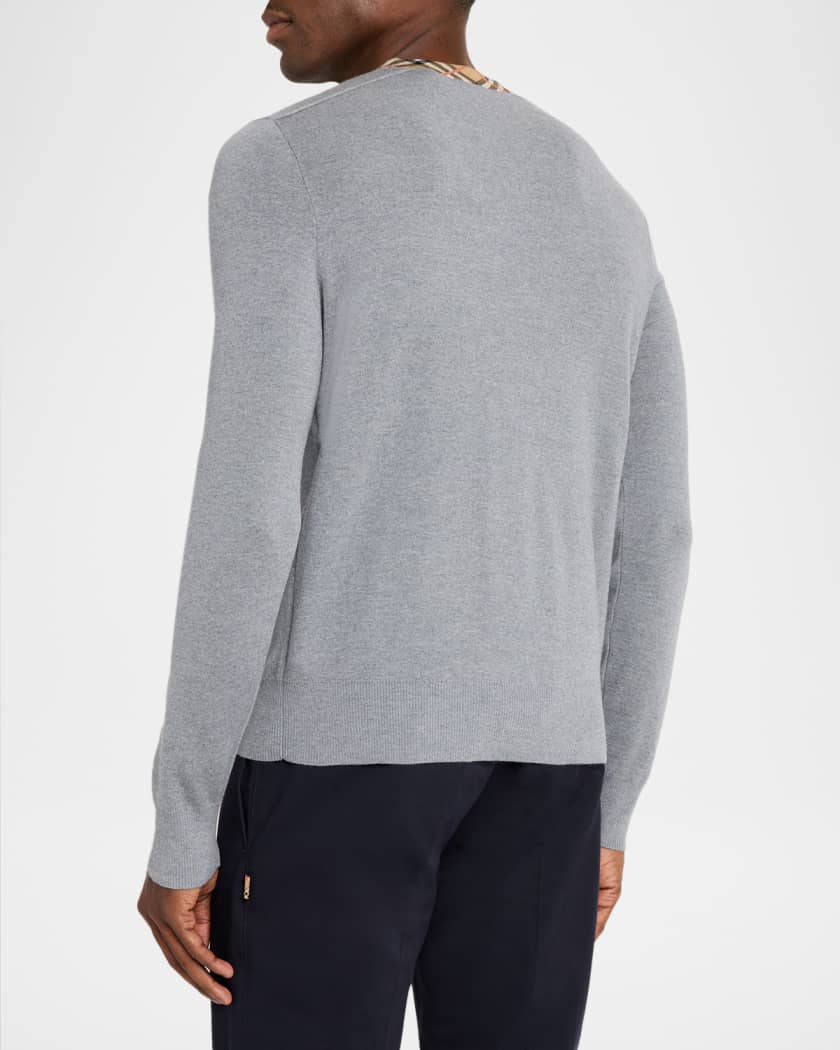 BURBERRYドライバーズニットM 美品 Burberry Men's Maxim Check-Trim V-Neck Sweater | Neiman Marcus
