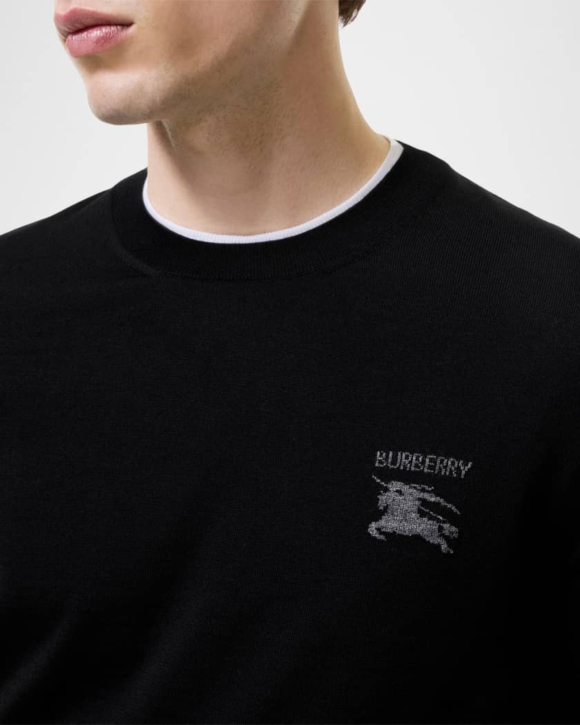 Burberry Men's Easton Intarsia EKD Crewneck Sweater | Neiman Marcus