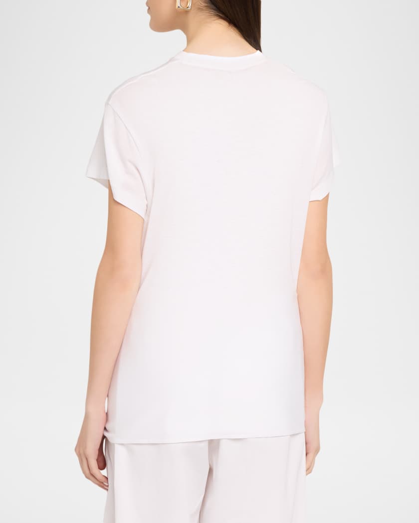 Toteme Tie-Waist Jersey Short-Sleeve T-Shirt | Neiman Marcus