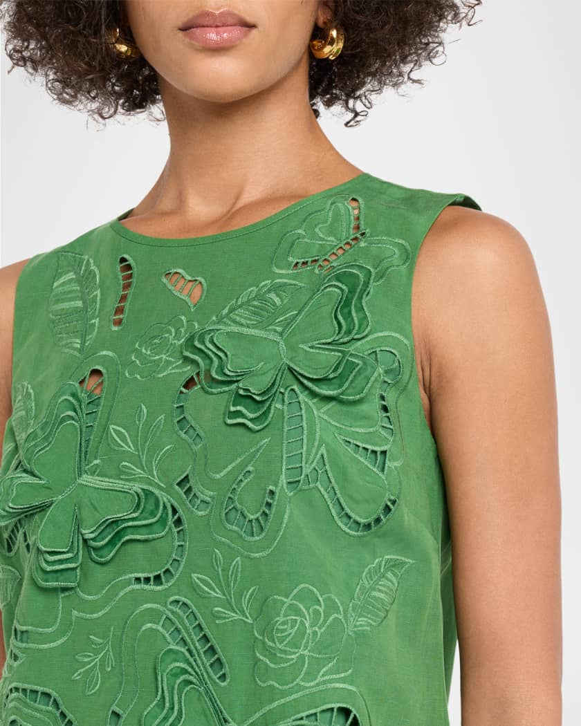 Elie Tahari The Isabella Butterfly Embroidered Dress | Neiman Marcus
