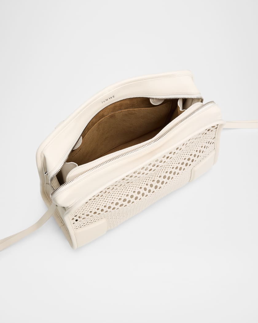 Loewe Amazona 180 Medium Woven Leather Top-Handle Bag | Neiman Marcus