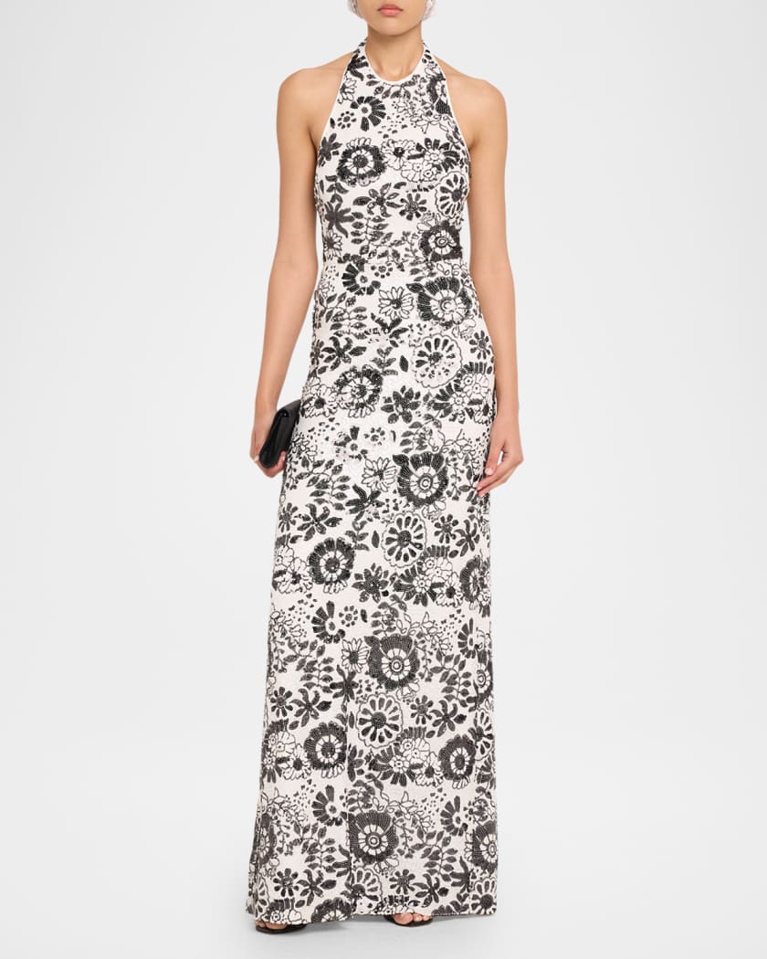 Ramy Brook Candice Sequin High Neck Gown in Sequin Combo - 2