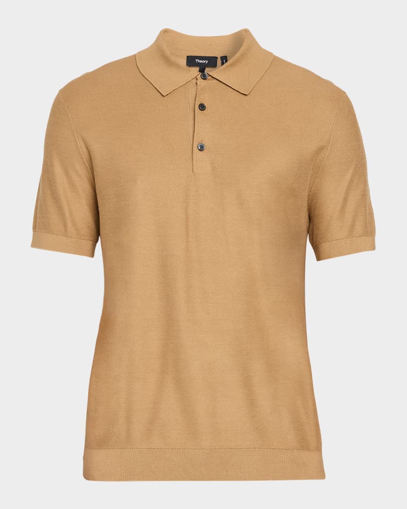 Theory Men's Silk-Cotton Polo Shirt | Neiman Marcus
