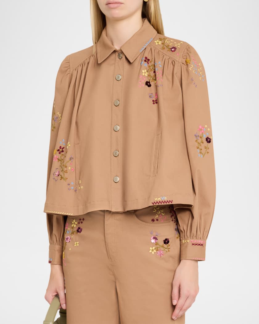 NEMETH 3 front buttons ジャケット 5/6まで Cinq a Sept Wildflower Embroidered Jacket | Neiman Marcus