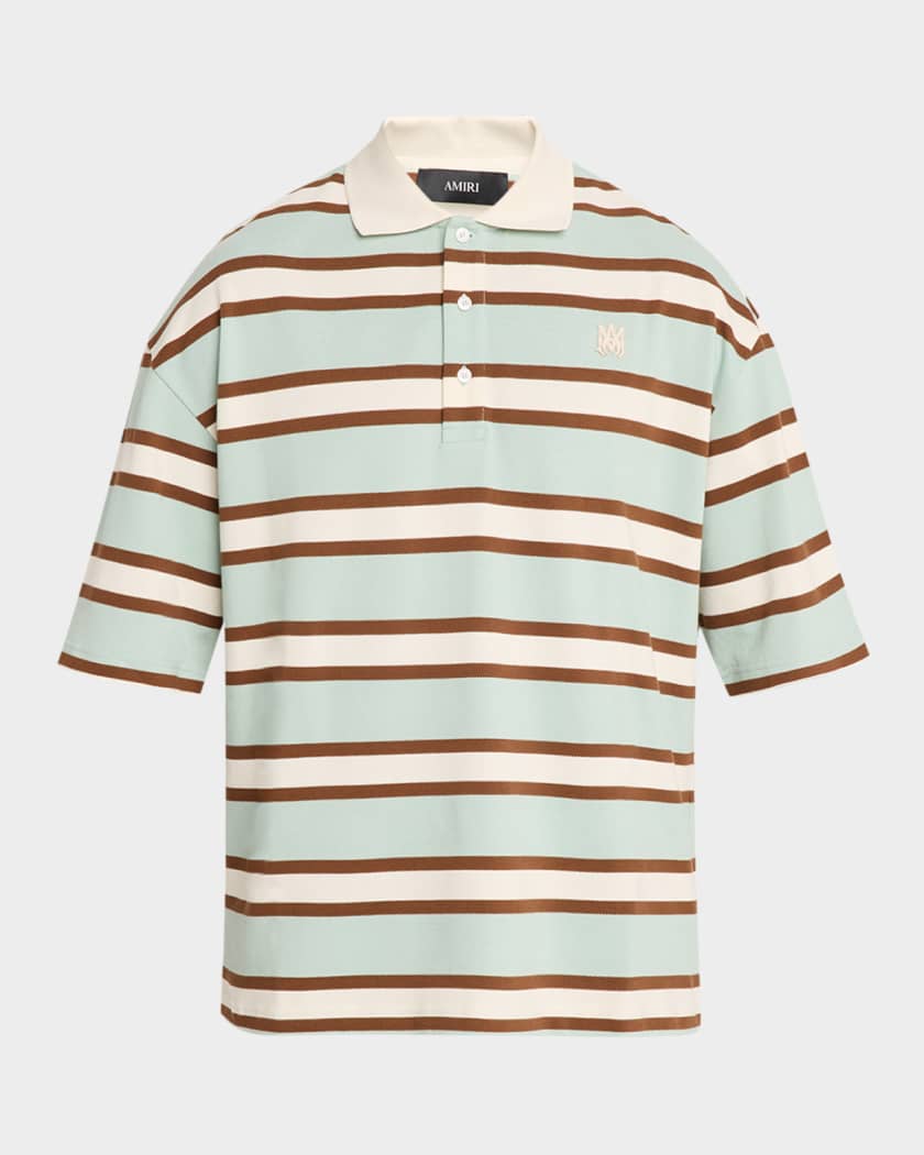 Amiri Men's Cotton Multi-Stripe MA Polo Shirt | Neiman Marcus