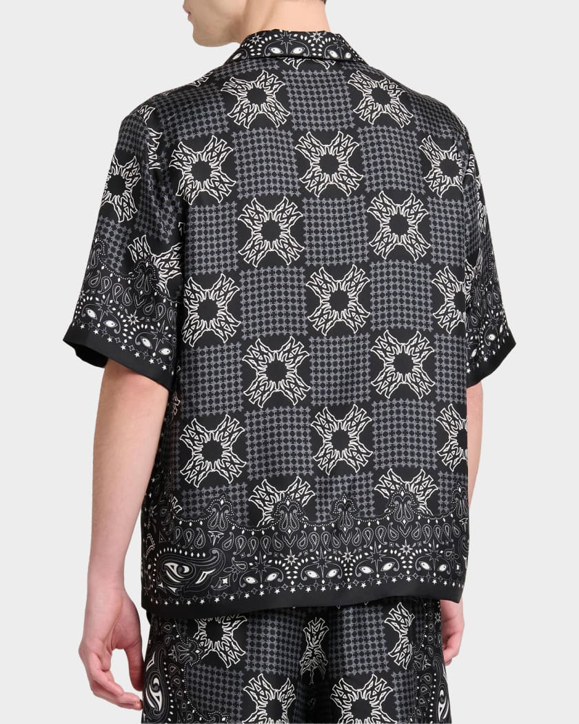 【ランクS】AMIRI チューブトップ 約Sサイズ Amiri Men's Silk MA Quad Paisley Short-Sleeve Shirt | Neiman Marcus