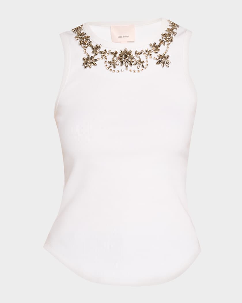 Cinq a Sept Crystal Lattice Tank Top | Neiman Marcus