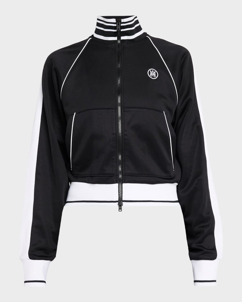 amiri ダメージボーダー　macra Amiri MA Bi-Color Zip Track Jacket | Neiman Marcus
